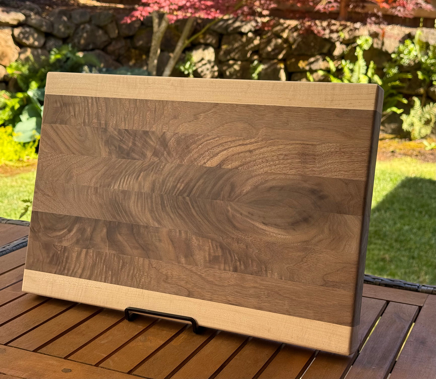 One-of-a-Kind Elegant Walnut and Maple Cutting Board