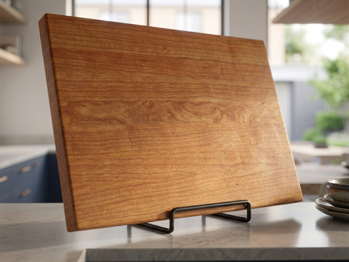 Handcrafted Cherry Edge Grain Cutting Board – 16"–20", Optional Juice Groove, Food-Safe Finish