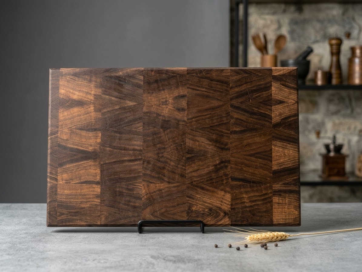 Handcrafted Black Walnut End Grain Cutting Board – 16"–20", Multiple Thicknesses