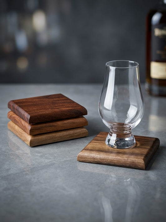 Handcrafted Black Walnut Coasters – Set of 4