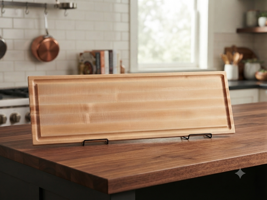 Handcrafted Maple BBQ Cutting Board for Traeger Ironwood 885 – 32"x11", Non-Slip Feet Included