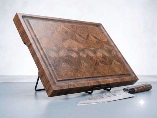 Handcrafted Black Walnut End Grain Cutting Board – 16"–20", Optional Juice Groove, Made to Order